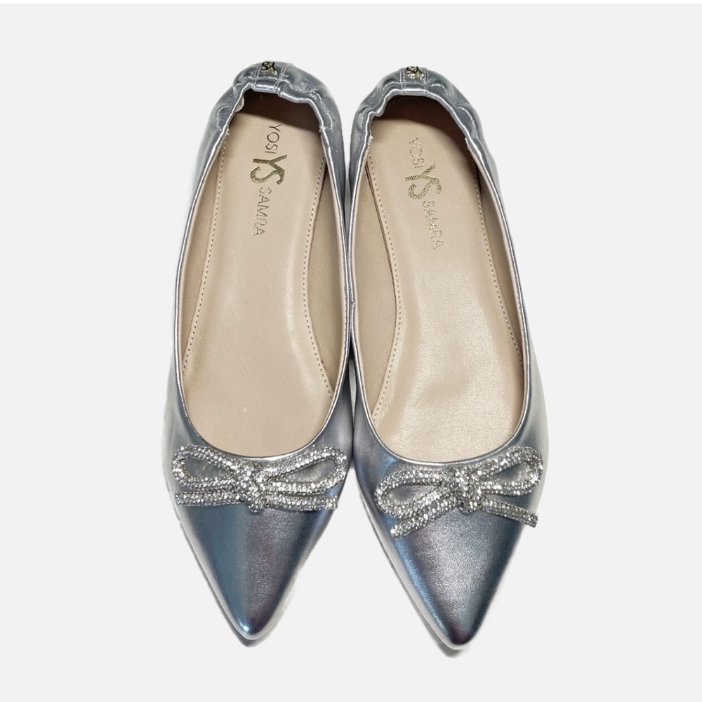 NWOT Yosi Samra Silver Flats- Ladies sz. 9